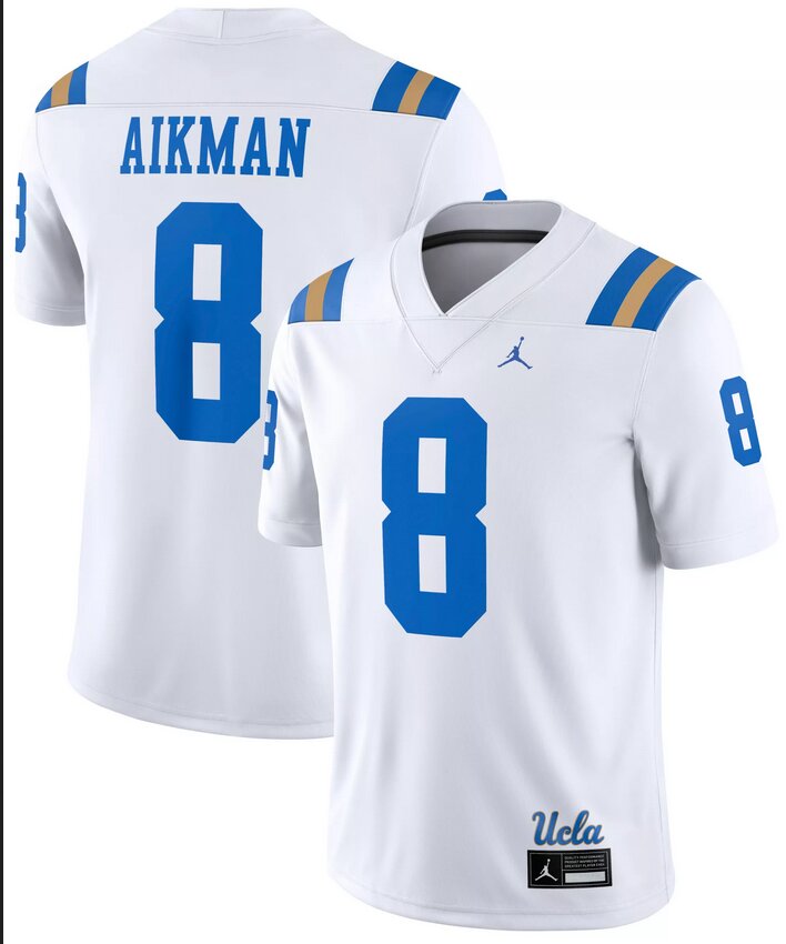 Men UCLA Bruins Jordan #8 Troy Aikman ROYAL  white Game 2024 Nike NCAA Jersey